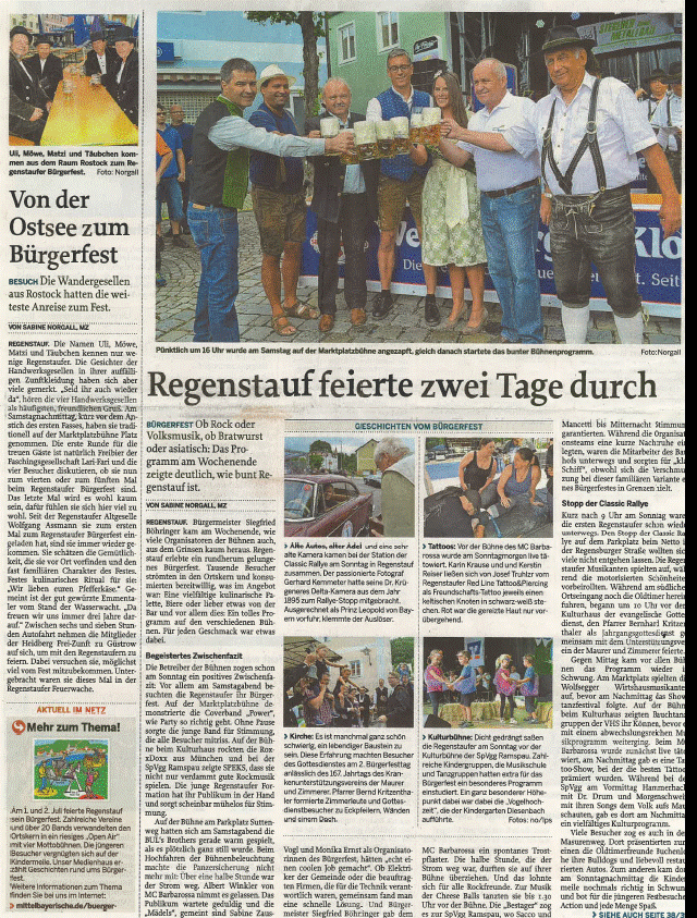 Zeitungsausschnitt des MC-Barbarsossa