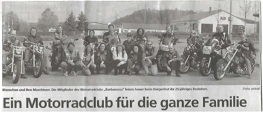 Zeitungsausschnitt des MC-Barbarsossa